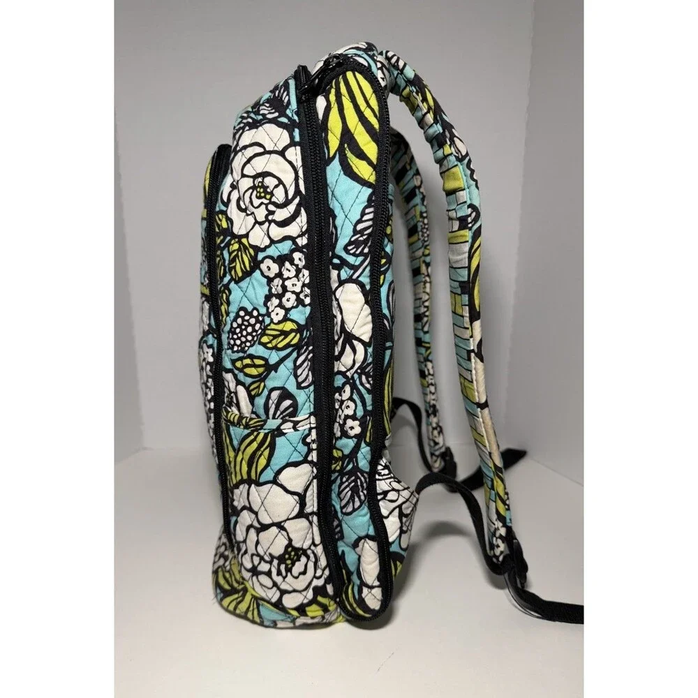 Vera Bradley Island Blooms Laptop Computer Backpack Pockets & Compartments